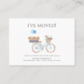 Water color Blue Bike新しいアドレスを移動した 名刺 (正面)