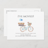 Water color Blue Bike新しいアドレスを移動した 案内ポストカード (正面/裏面)