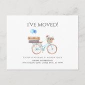Water color Blue Bike新しいアドレスを移動した 案内ポストカード (正面)