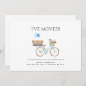 Water color Blue Bike新しいアドレスを移動した 案内状 (正面/裏面)