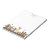 Water Color Books School Librarian Notepad ノートパッド (回転)