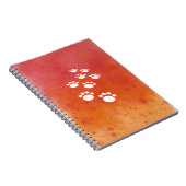 Water Color Dog Pawトラック ノートブック (右側)