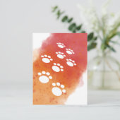 Water Color Dog Pawトラック ポストカード (スタンド正面)