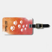 Water Color Dog Paw Tracks名前をカスタムする ラゲッジタグ (正面横)