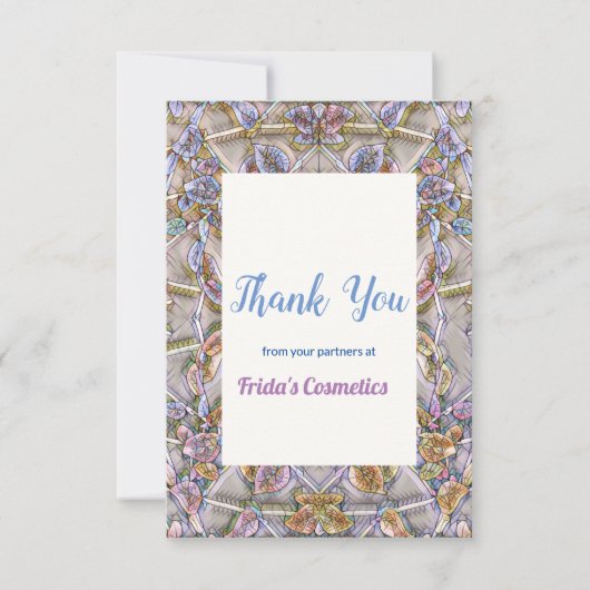 Water-color effect climbing plant Thank You Card サンキューカード (正面)