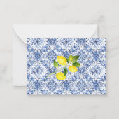 Water color ElegantCitrus Lemon baby shower 感謝してい ノートカード (裏面)