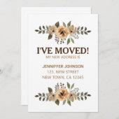 Water Color Floraアナウンスメントカードを移動 案内状 (正面/裏面)