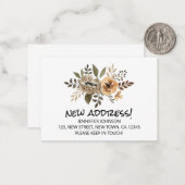 Water Color Flora新しいアドレス通知カード ノートカード (正面/裏面インサイチュ)