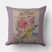 water color floral pattern クッション (正面)