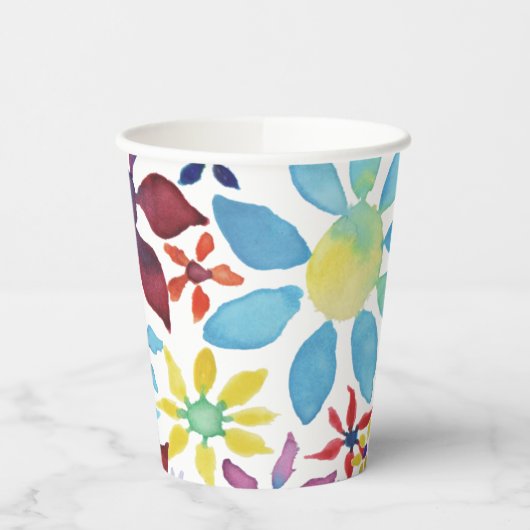 Water Color Flowers Paper Cup 紙コップ (左)