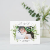 Water Color Folids Photo's 結婚 Thank You ポストカード (スタンド正面)