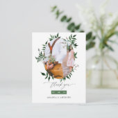 Water Color Forest Greeneryの写真結婚ありがとう ポストカード (スタンド正面)