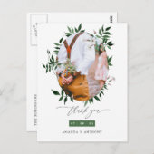 Water Color Forest Greeneryの写真結婚ありがとう ポストカード (正面/裏面)