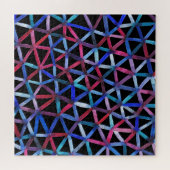 Water Color Geometric: Triangles Grid Pattern ジグソーパズル (横)