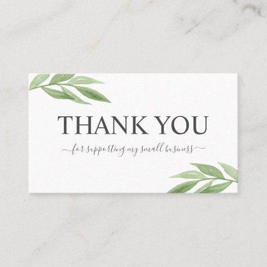 Water Color Greeneryご注文ありがとうございます 名刺 (正面)