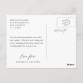 Water Color Greeneryの写真結婚ありがとう ポストカード (裏面)