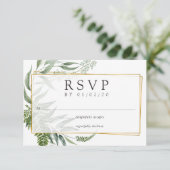 Water Color Herbarium Geometric 結婚's 出欠カード (スタンド正面)