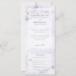 Water Color Lavender Weding Invite （出欠時の水色） 招待状