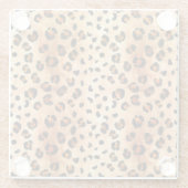 Water Color Leopard Print:エキゾチックなファーテクスチャ ガラスコースター (裏面)