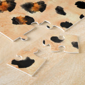 Water Color Leopard Print：エキゾチックなファーテクスチャ ジグソーパズル (側面)