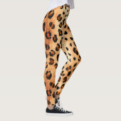 Water Color Leopard Print:エキゾチックなファーテクスチャ レギンス (右)