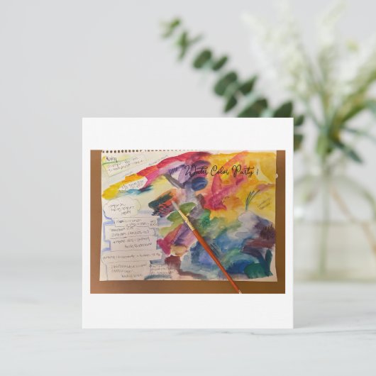 Water Color Mixing Postcard 招待状 (スタンド正面)