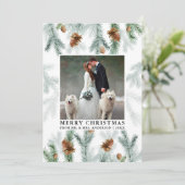 Water Color Pine Cone Greeneryの結婚写真 シーズンカード (スタンド正面)