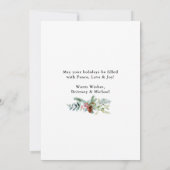 Water Color Pine Cone Greeneryの結婚写真 シーズンカード (裏面)