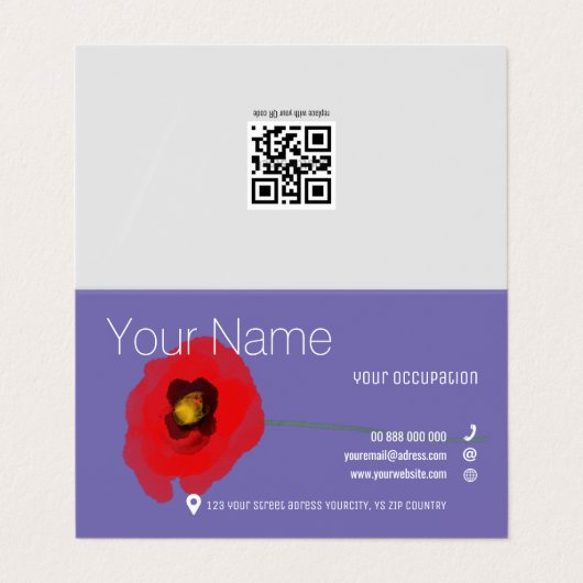 WATER COLOR POPPYコレクション標準名刺 名刺 (外部フラット)