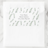 Water Color Rosemaryのパタ離れーンラベル 長方形シール (バッグ)