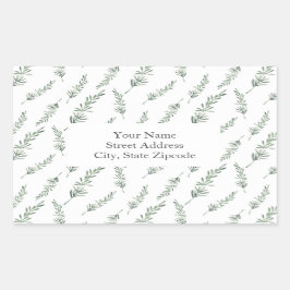 Water Color Rosemaryのパタ離れーンラベル 長方形シール