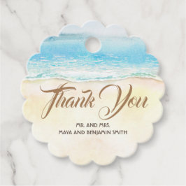 Water Color Seaide結婚's Thank You フェイバータグ