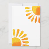 Water Color Sun Raysベビーシャワーサンキューカード 招待状 (裏面)