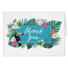 Water color Tropical w/Toucan Thank Youティール（緑がかった色