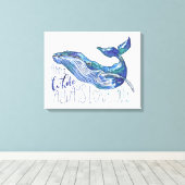 Water Color Whale - I Whale Always Love You キャンバスプリント (インサイチュ (ウッドフロア))