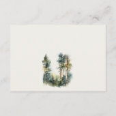 Water color Woodland ForestのQR結婚コードRSVP エンクロージャーカード (裏面)