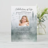 Water color Woodland Pineお祝いの写真 招待状 (スタンド正面)