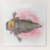 water colour Australian magpie jigsaw puzzle ジグソーパズル (横)