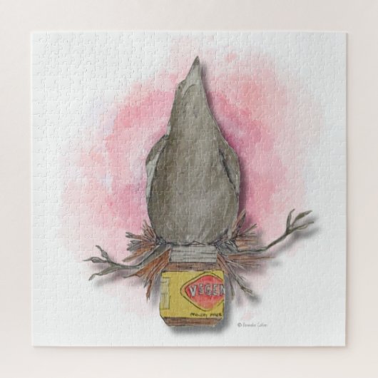 water colour Australian magpie jigsaw puzzle ジグソーパズル (縦)