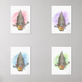 water colour Australian magpie wall art set (正面)