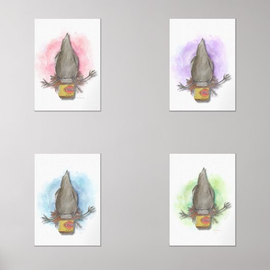 water colour Australian magpie wall art set (正面)