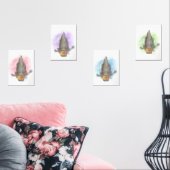 water colour Australian magpie wall art set (リビング)