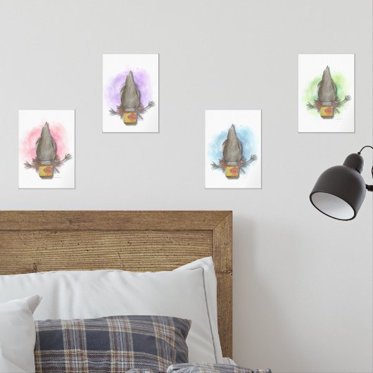 water colour Australian magpie wall art set (寝室)