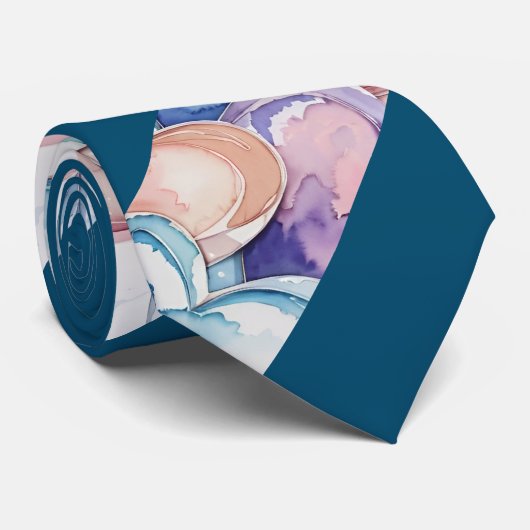 Water Colour Painted Hearts ネクタイ (ロール)