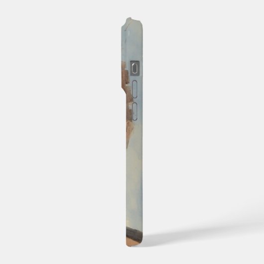 Water colour painting style image of Paphos Castle iPhoneケース (左側面)