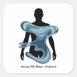 Water Conservation Eco Awareness Design スクエアシール