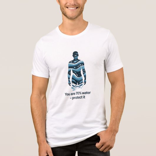 Water Conservation Eco Awareness Design トライブレンドＴシャツ (正面)