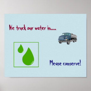 Water conservation sign ポスター