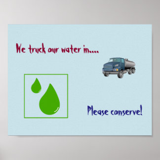Water conservation sign ポスター