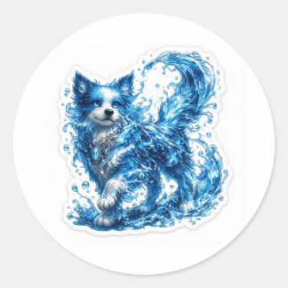 Water Dog Fantasy Sticker ラウンドシール